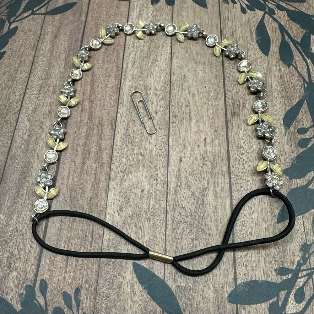 Flower Crystal And Metal‎ Elastic Head Band B6